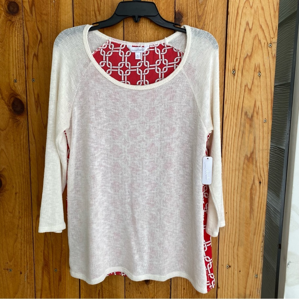 Charming Charlie Sheer Tunic Blouse Shirt NWT